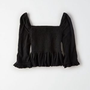 American Eagle Smocked Peplum top